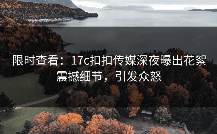 限时查看：17c扣扣传媒深夜曝出花絮震撼细节，引发众怒