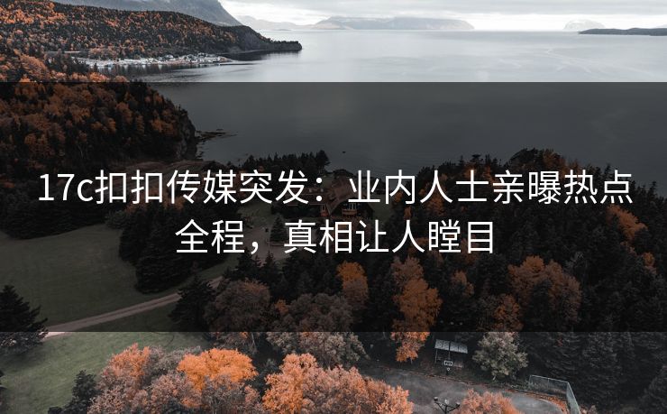 17c扣扣传媒突发：业内人士亲曝热点全程，真相让人瞠目