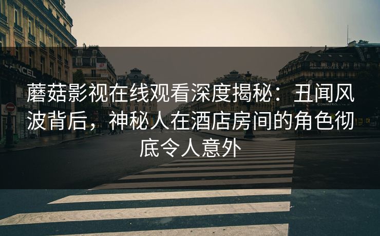 蘑菇影视在线观看深度揭秘：丑闻风波背后，神秘人在酒店房间的角色彻底令人意外