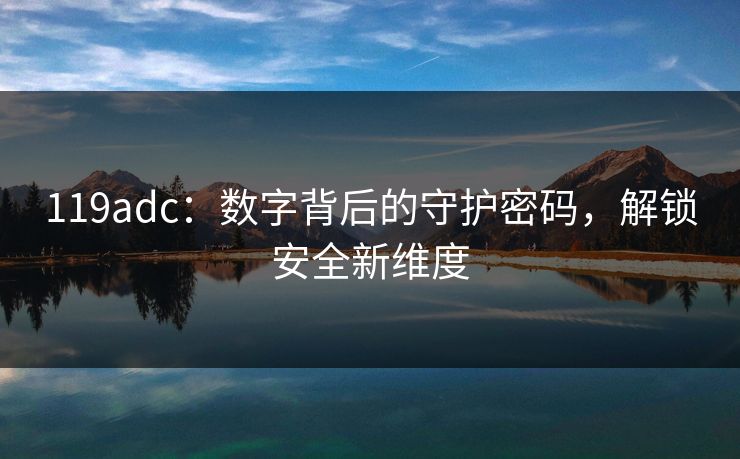 119adc:数字背后的守护密码,解锁安全新维度
